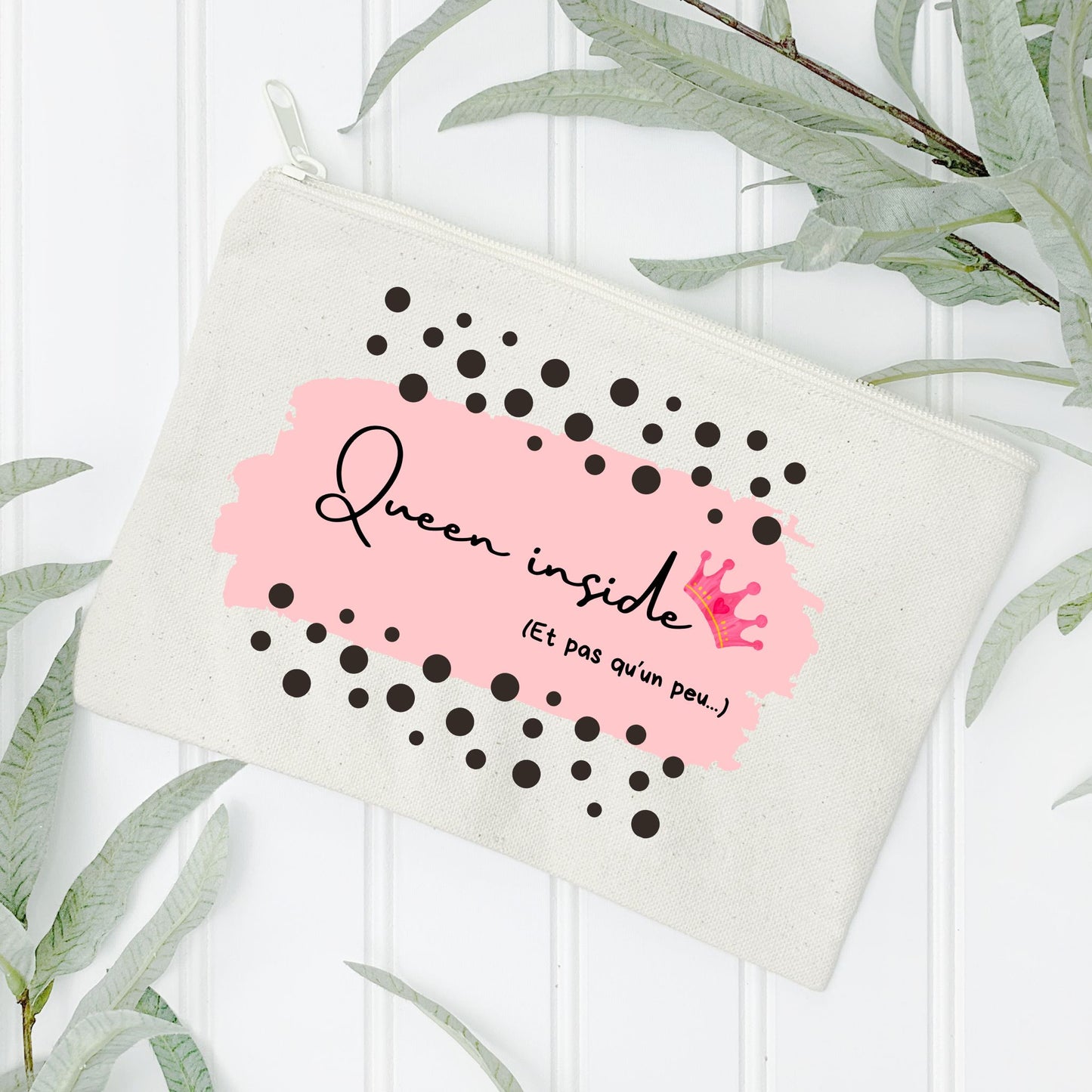 Pochette Girly "Queen Inside et Pas Qu'un Peu" – L’accessoire 100% royal pour toutes vos envies