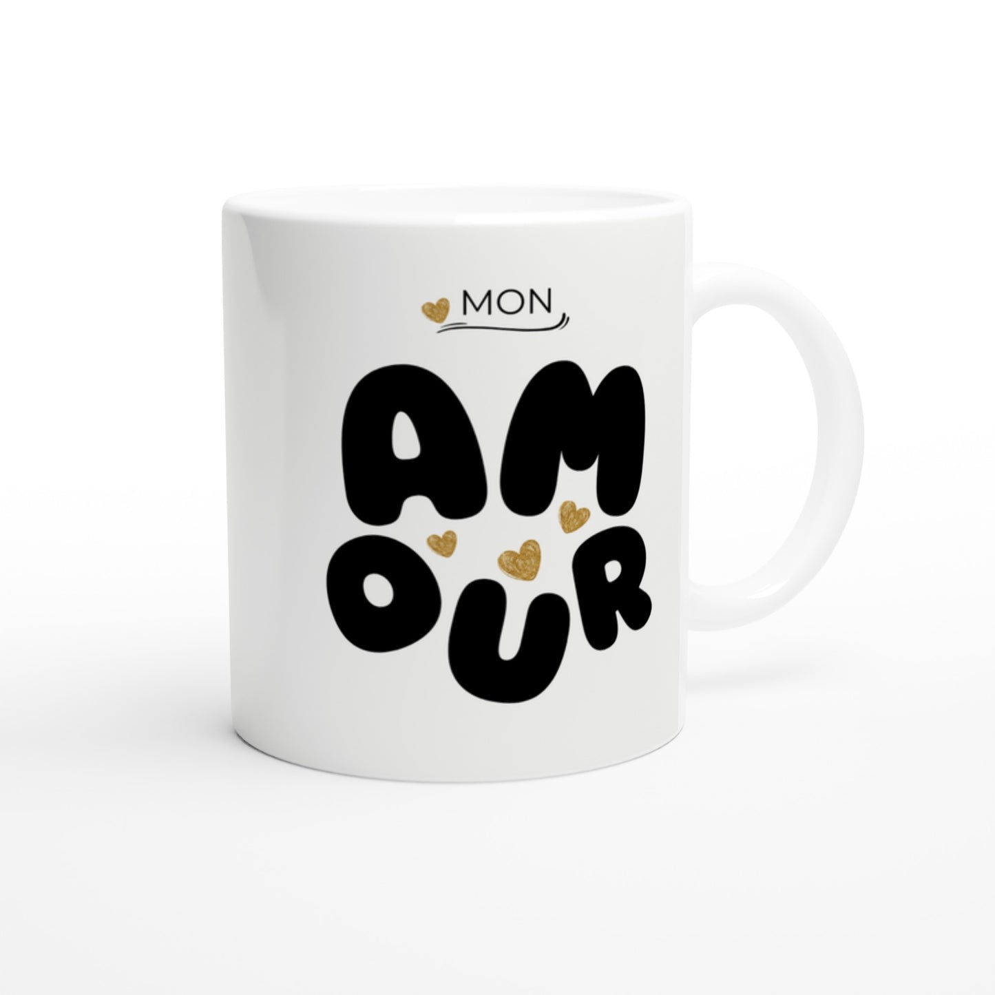 Mug personnalisé avec prénoms, design romantique