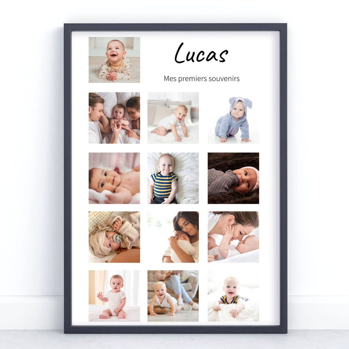 Affiche personnalisée premiers souvenirs bébé