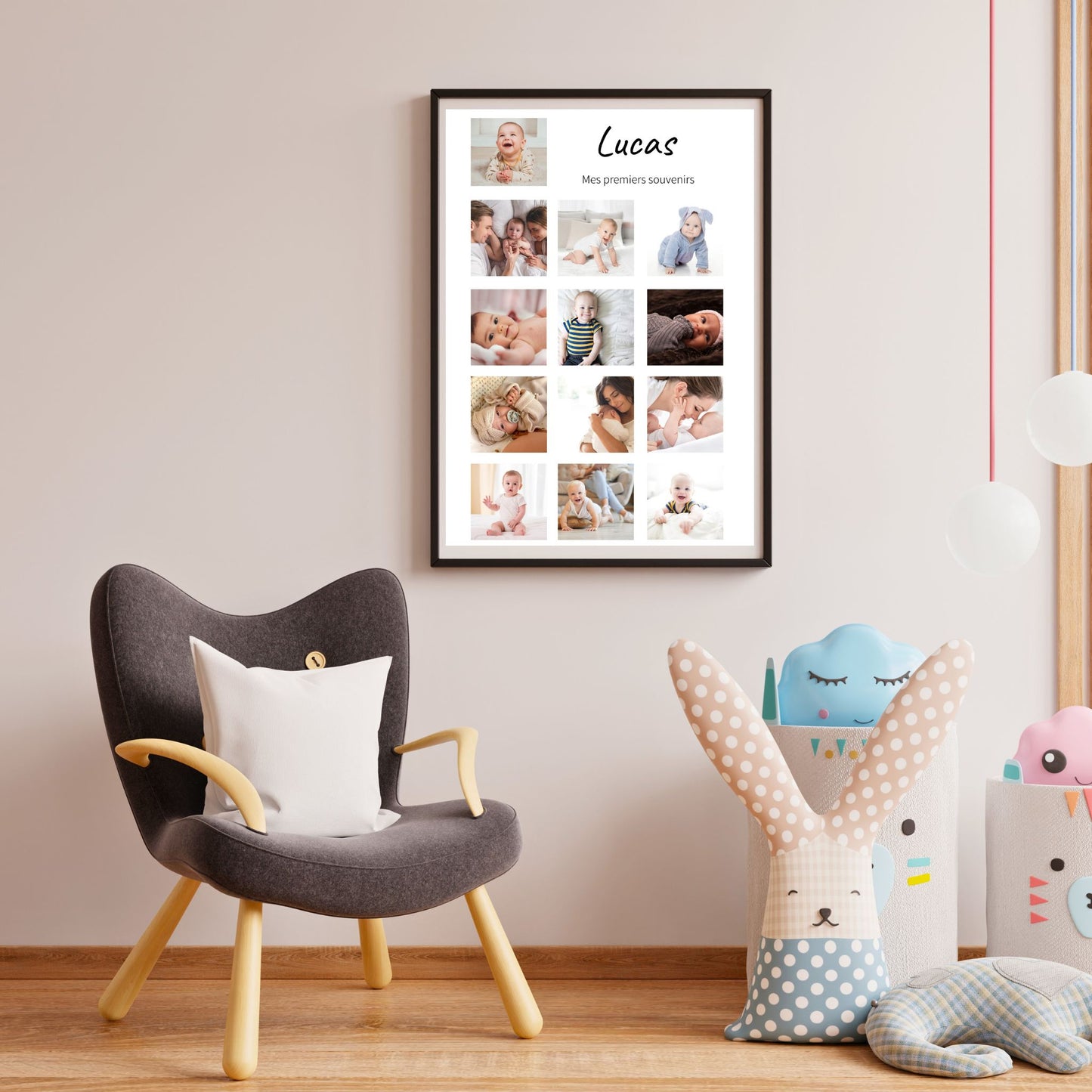 Affiche Mes Premiers Souvenirs personnalisable – Prénom et photos