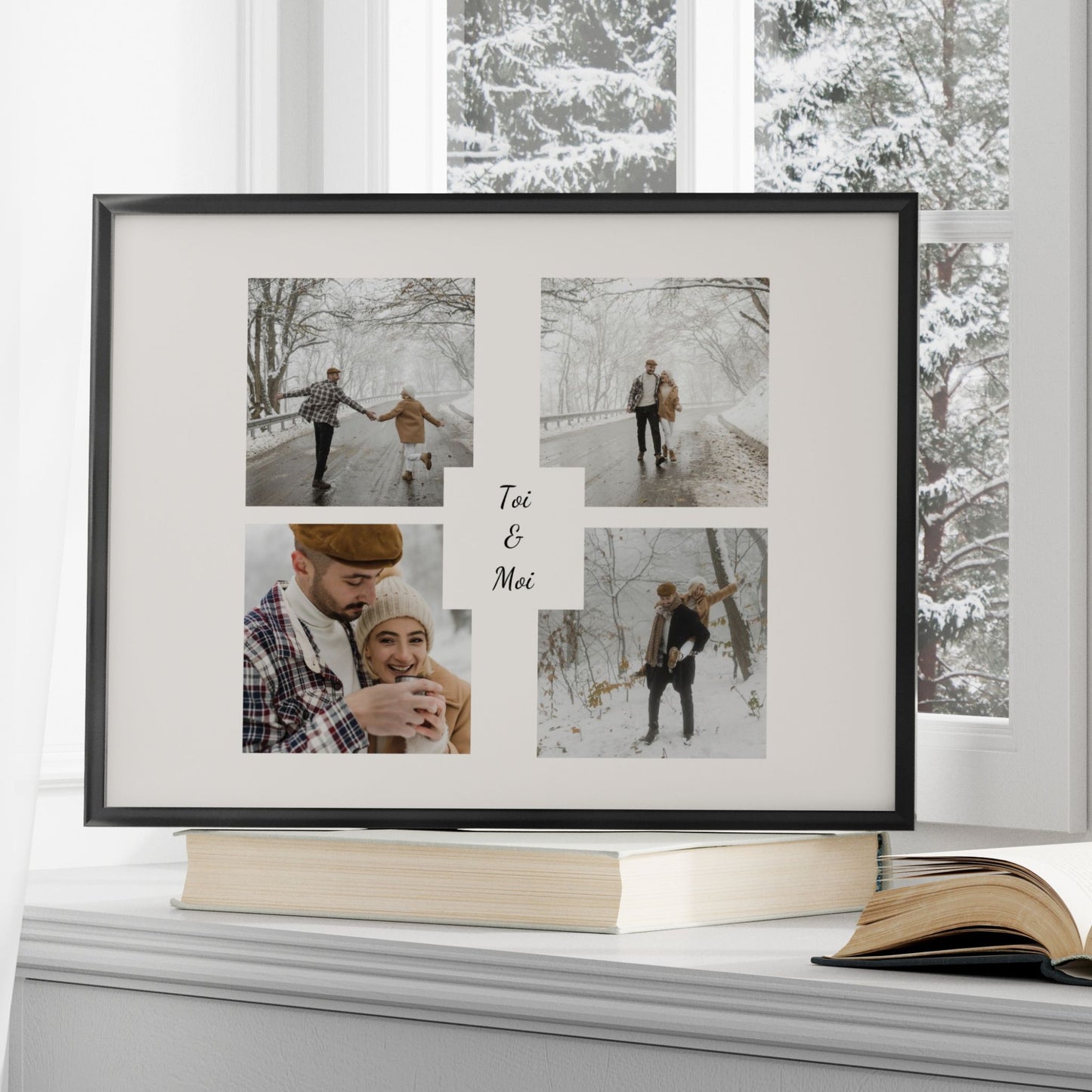 Idée cadeau romantique : affiche photo personnalisée "Toi & Moi" avec vos souvenirs.
