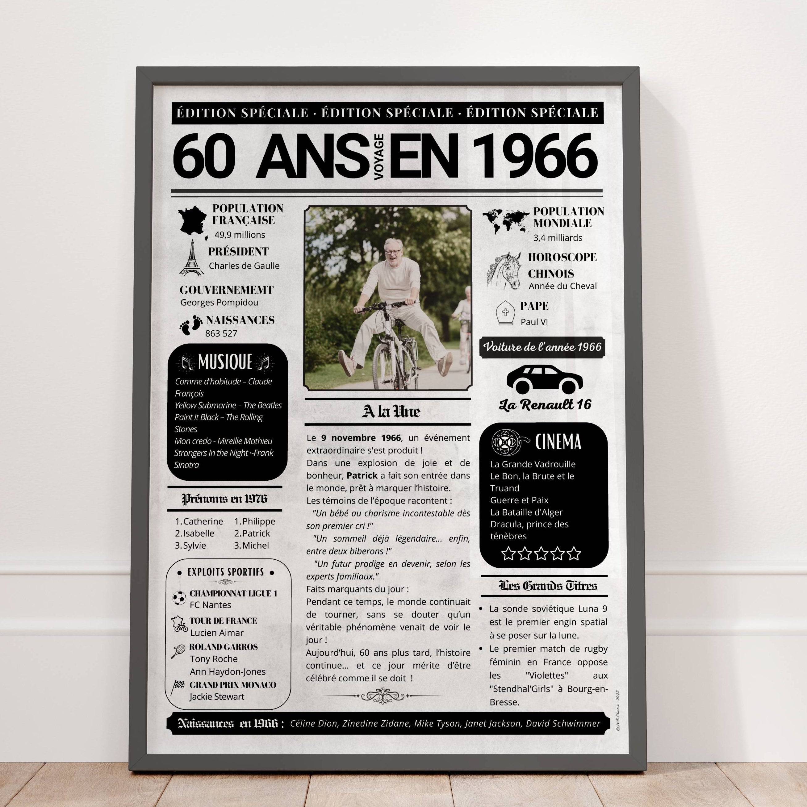 Journal anniversaire personnalisé – Affiche année de naissance | Mlle Créative