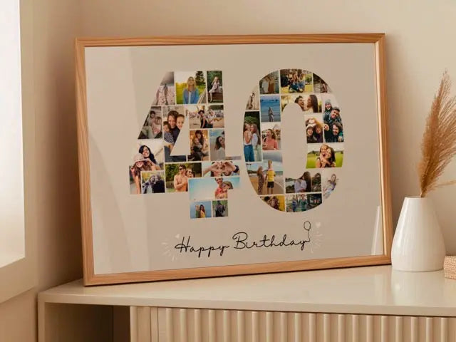 Cadeau 40 ans personnalisé – Affiche anniversaire avec photos