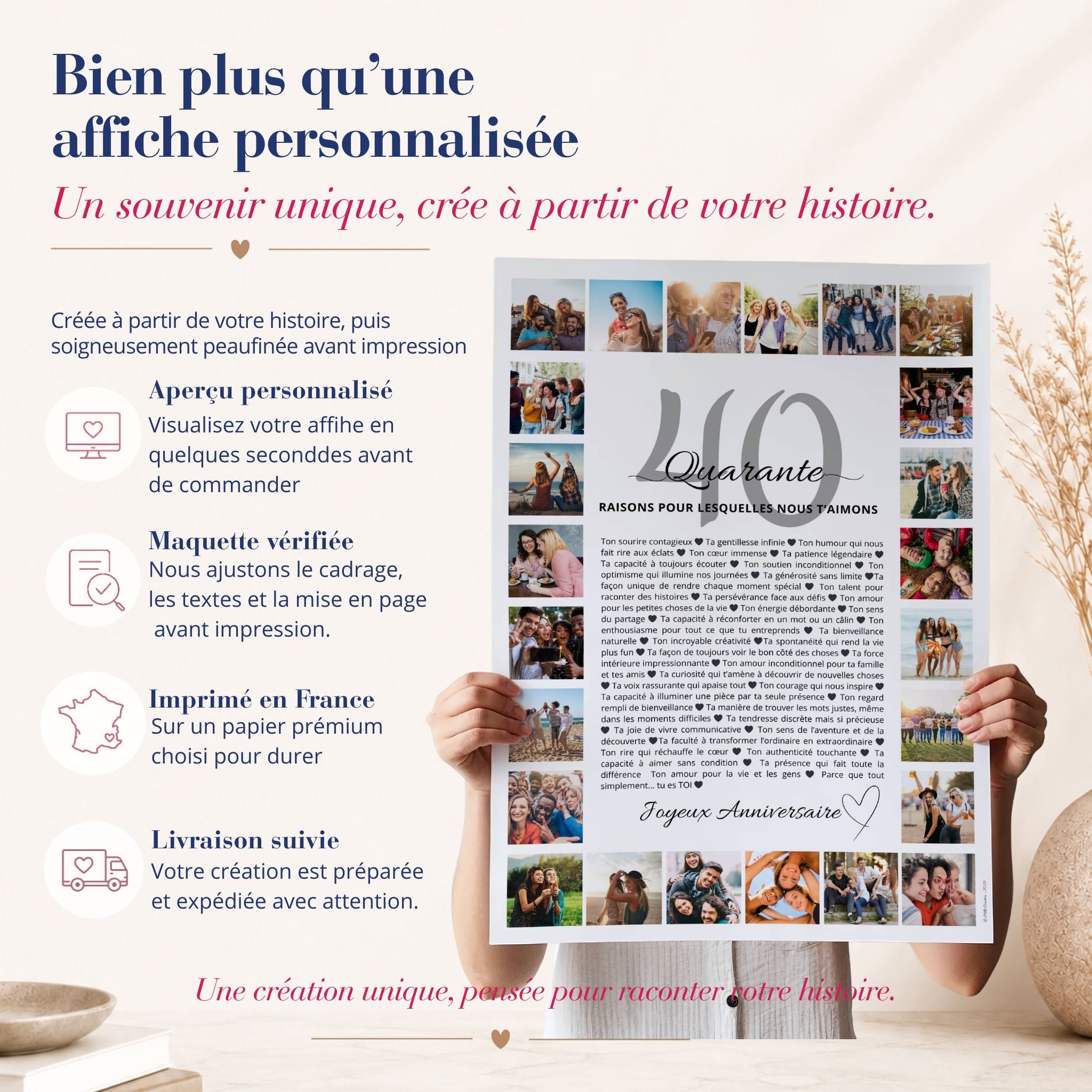 affiche 40 ans personnaisée