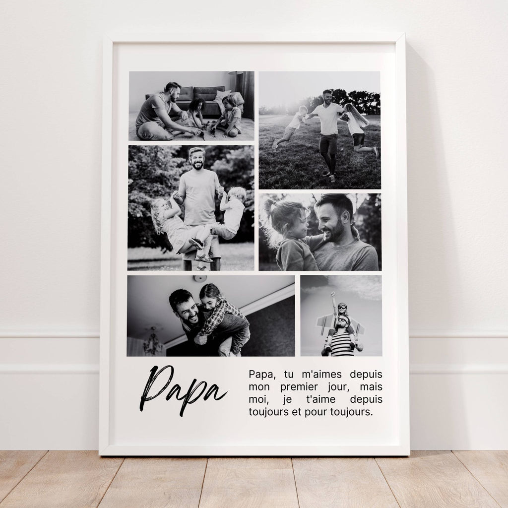 Affiche Personnalisée "Papa" avec Photo - Un Cadeau Unique