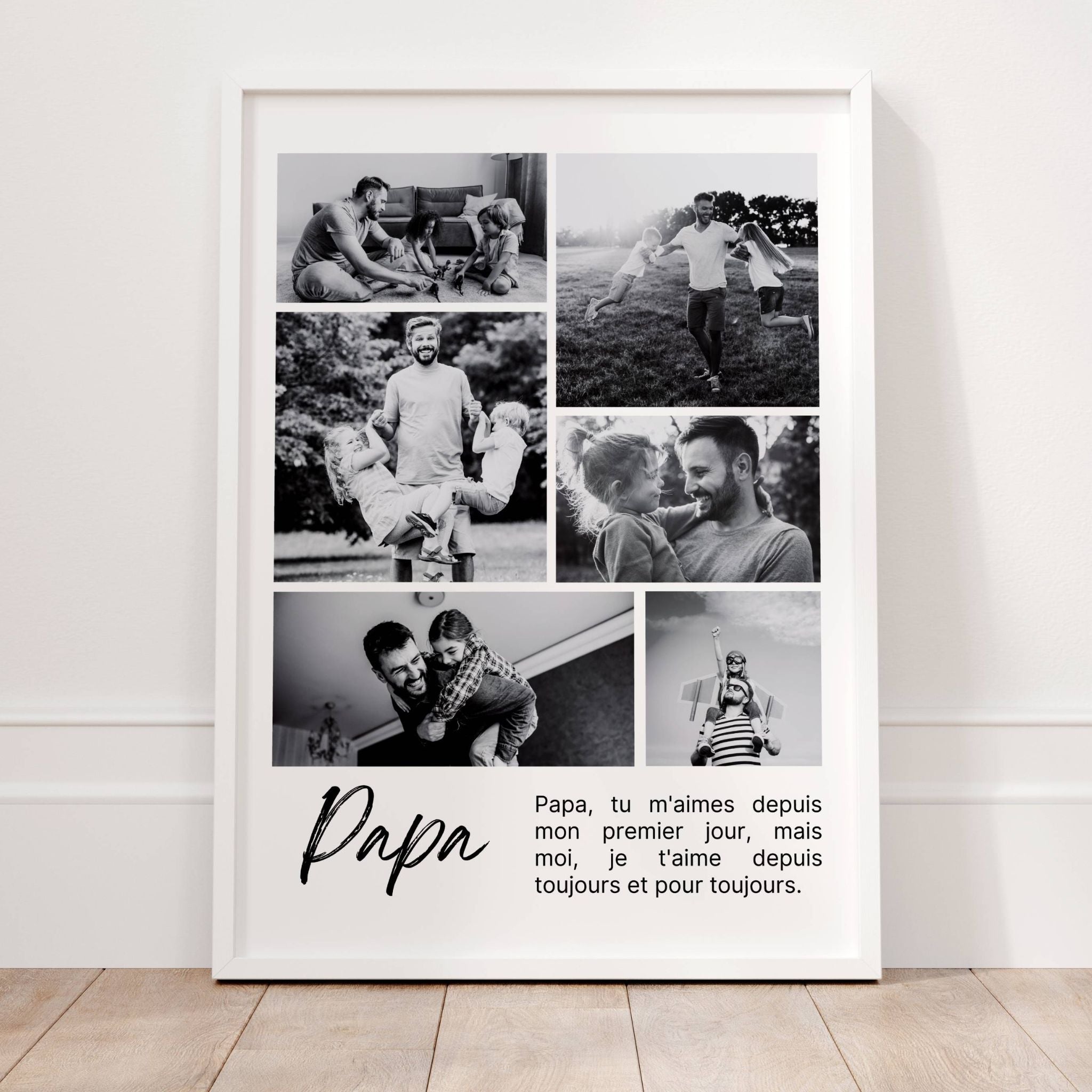 Affiche Personnalisée "Papa" avec Photo - Un Cadeau Unique