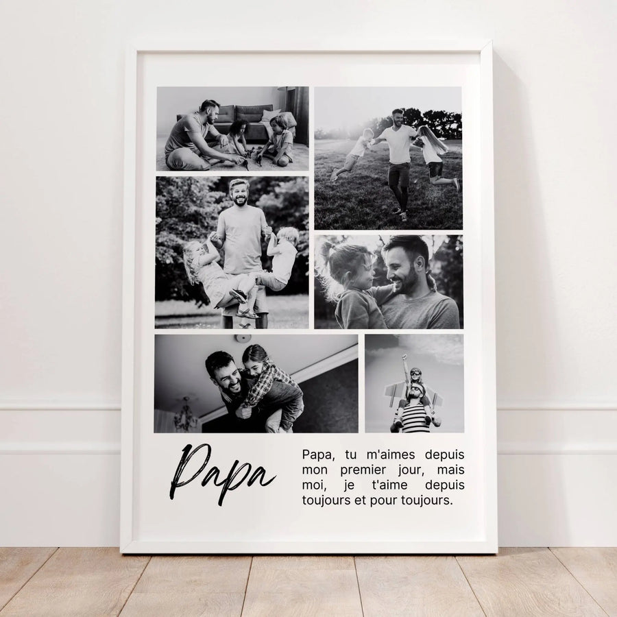Cadeau papa personnalisé – Affiche photo pleine d’émotion