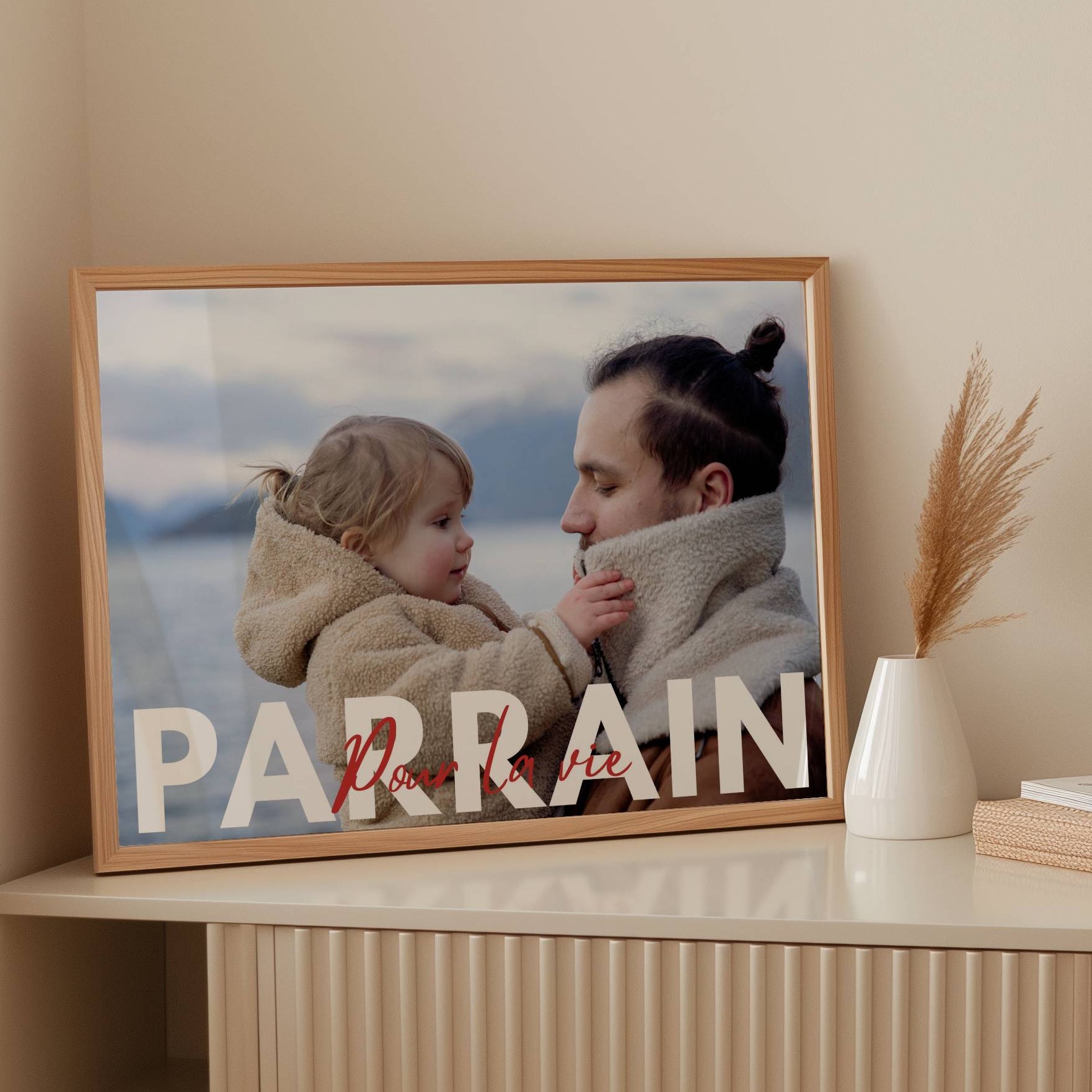 Affiche Parrain personnalisée avec photo et texte “Pour la vie”