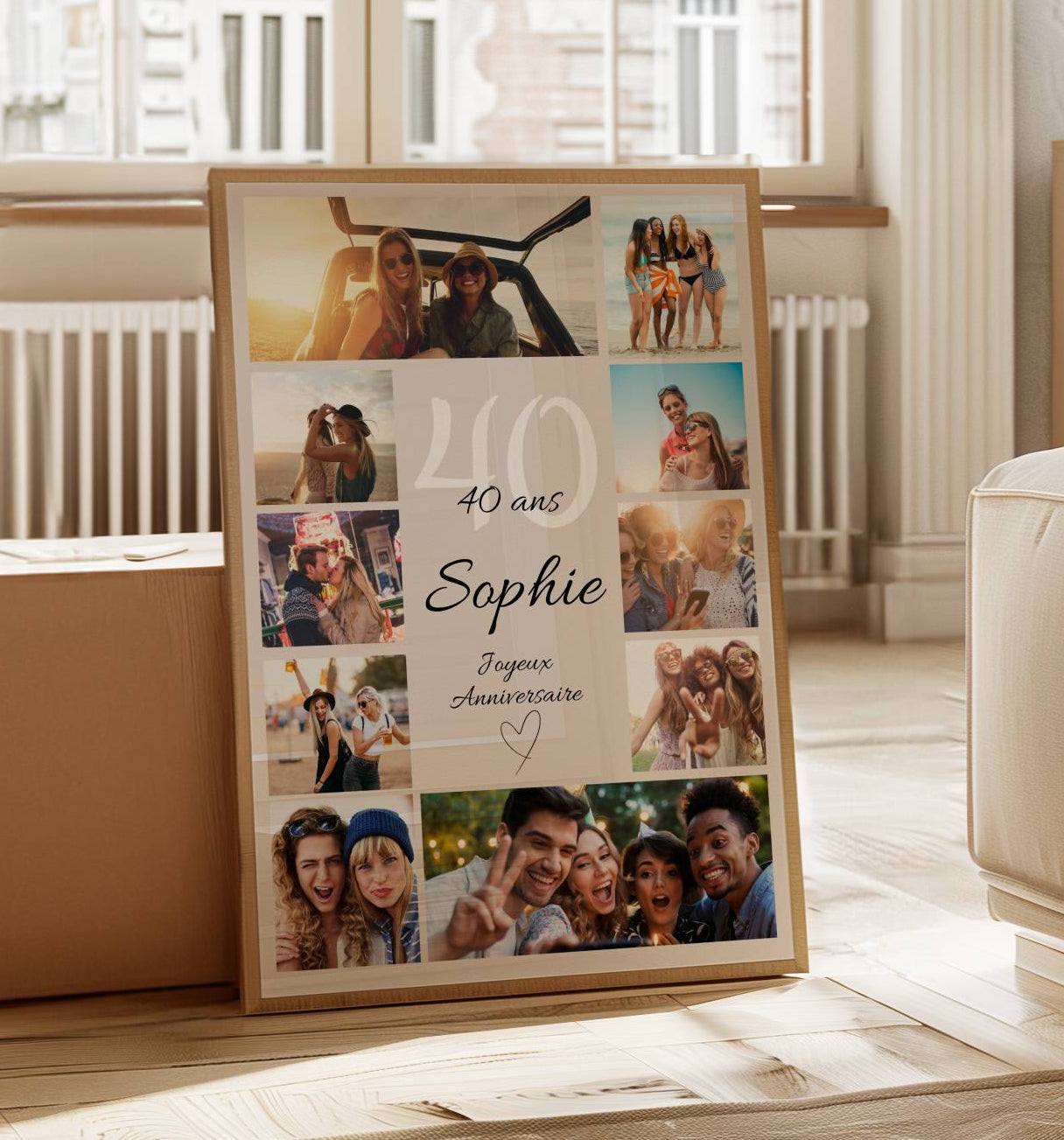 Poster photo personnalisé pour 40e anniversaire femme ou homme