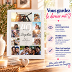 Affiche anniversaire 40 ans personnalisée avec photos