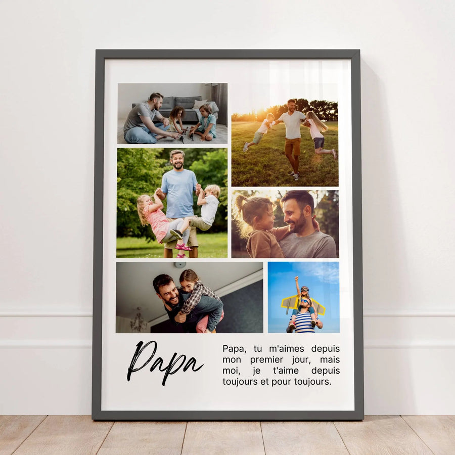 Cadeau papa personnalisé – Affiche photo pleine d’émotion