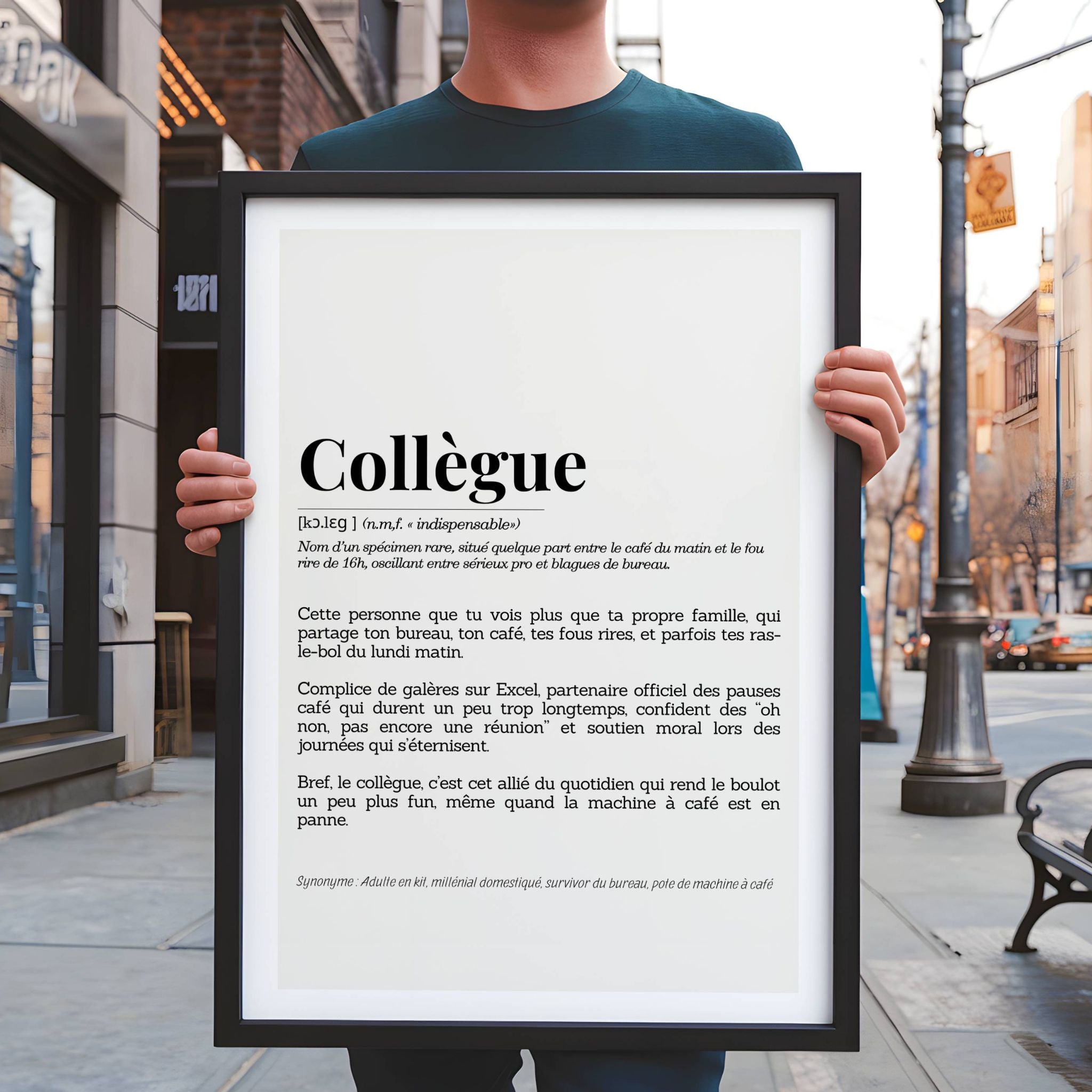 Poster collègue humour chic – typographies élégantes