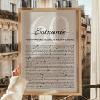 Affiche 60 ans personnalisée – 60 raisons pour lesquelles nous t’aimons