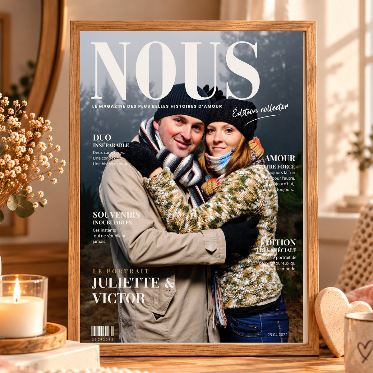 Affiche couple "NOUS" personnalisée