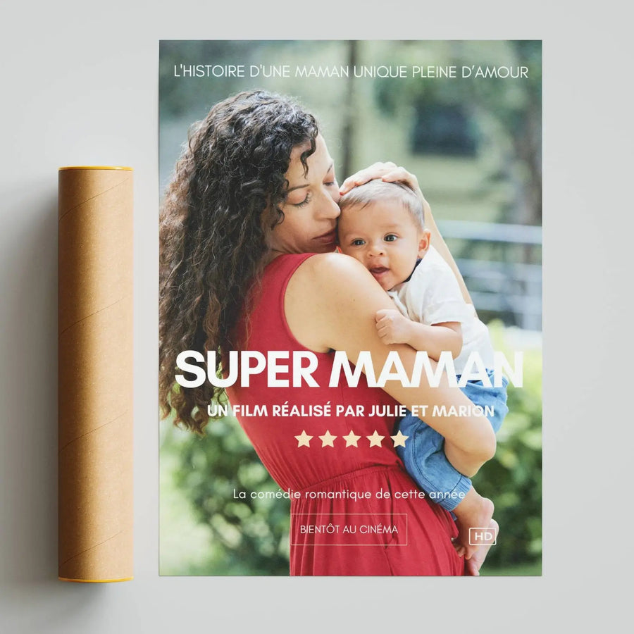 Affiche personnalisée Maman avec photo enfants