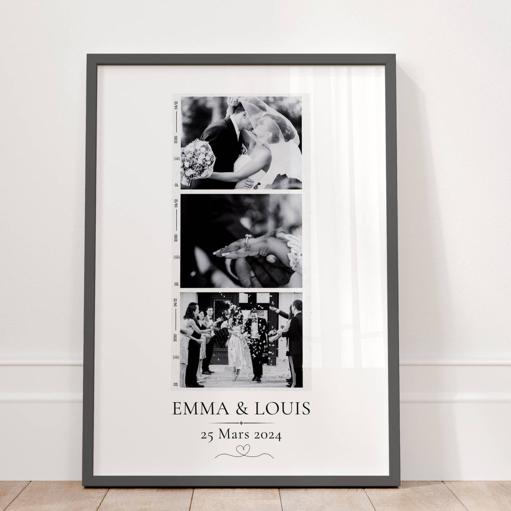 Affiche couple personnalisée - Cadeau Unique & Souvenir Personnalisé, Idéal Anniversaire Couple