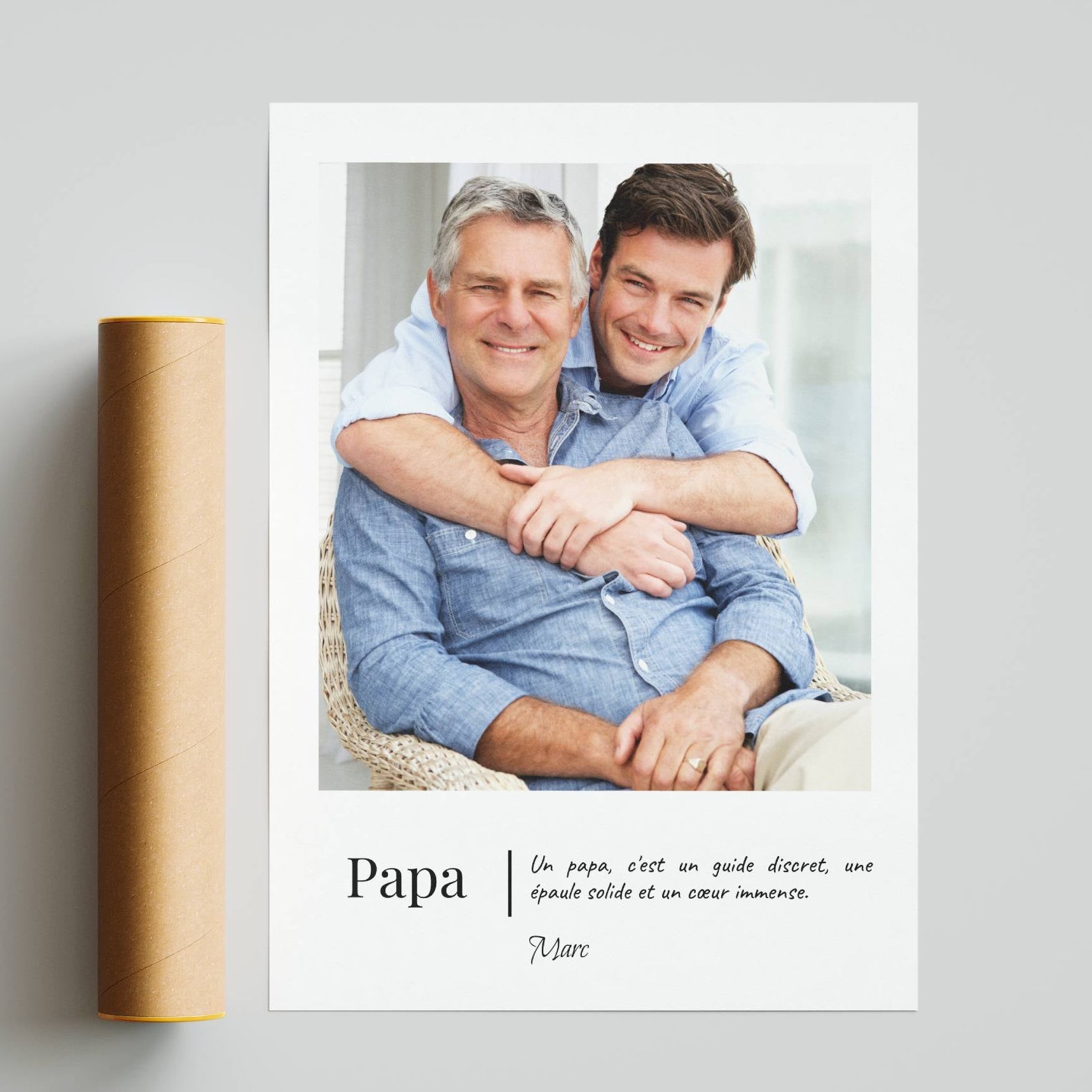 affiche papa avec photo souvenir