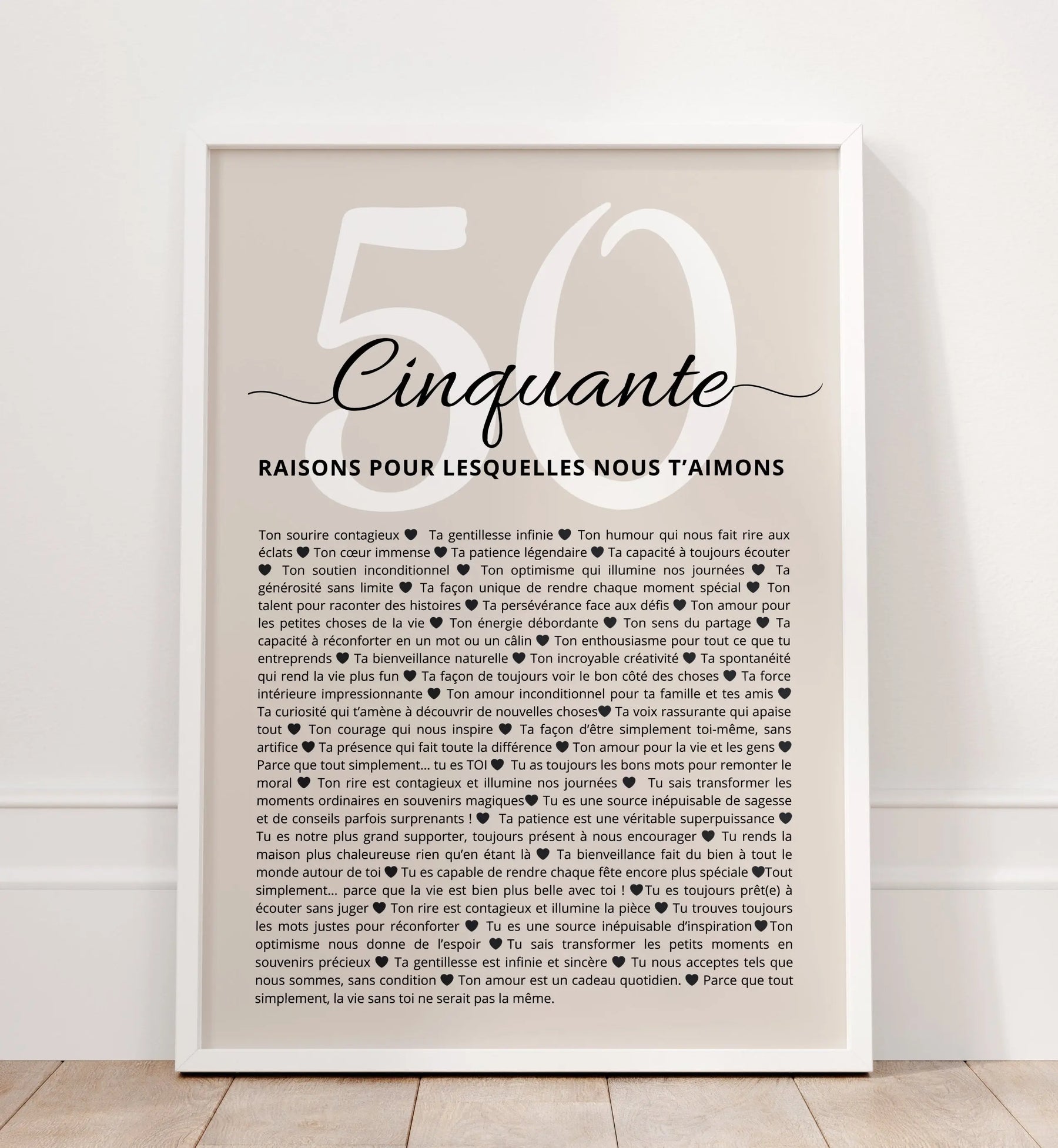 Affiche cadeau  50 ans