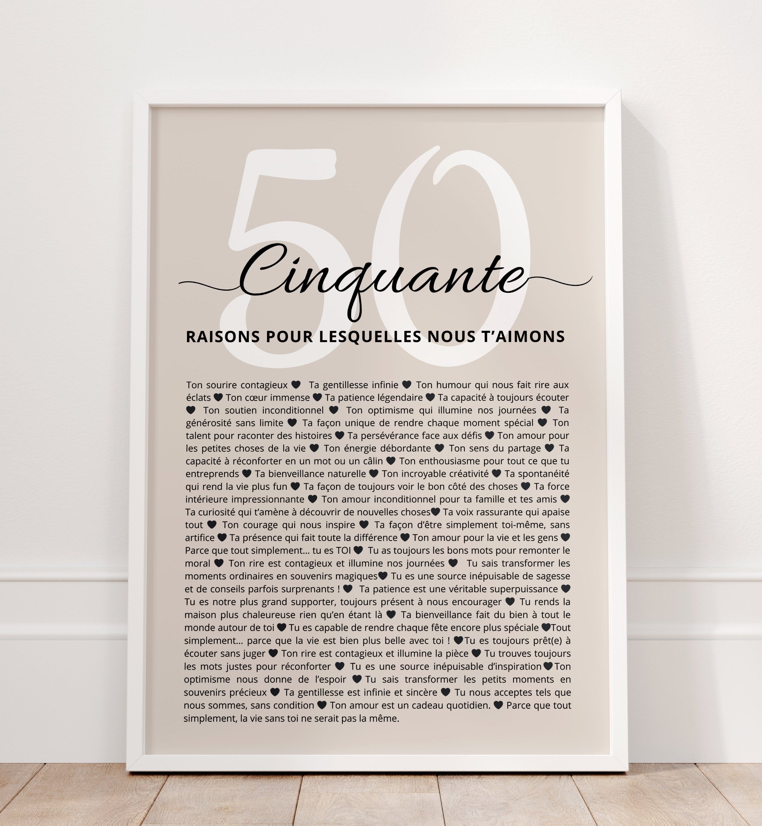 Affiche cadeau  50 ans 