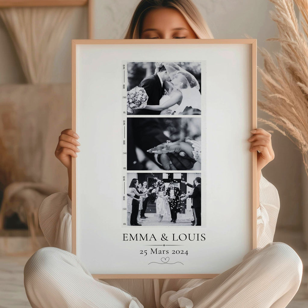 Affiche couple personnalisée - Cadeau Unique & Souvenir Personnalisé, Idéal Anniversaire Couple