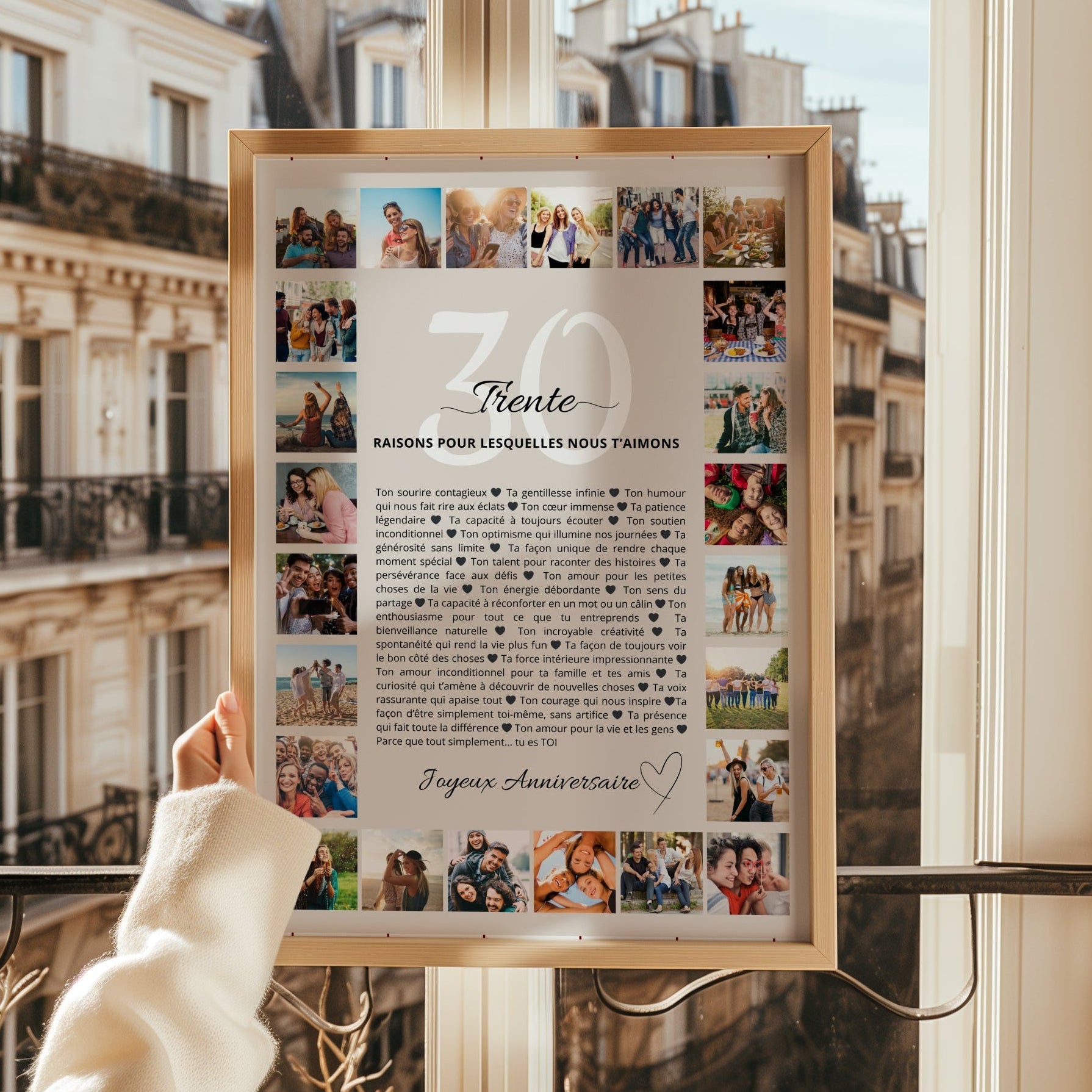 Cadeau 30 ans personnalisé | Affiche anniversaire avec photos