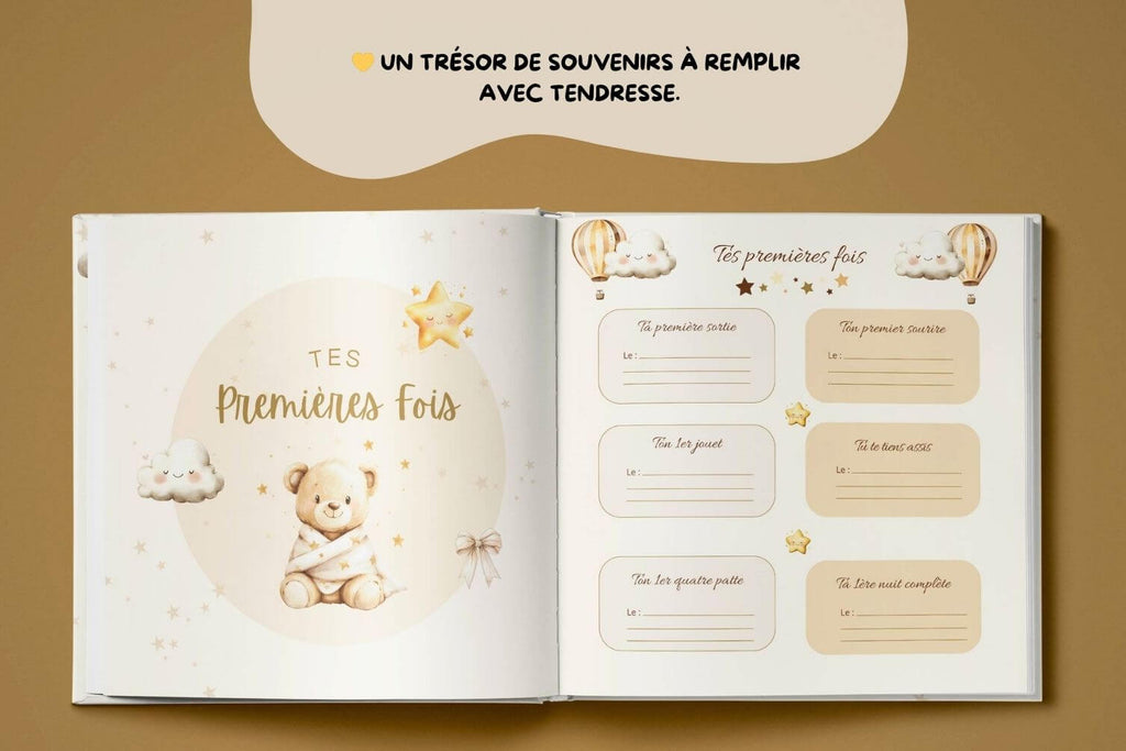 Album bébé personnalisé posé en décoration dans une chambre d’enfant