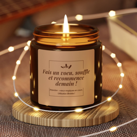 Bougie élégante avec message inspirant, idéale pour offrir ou se faire plaisir.