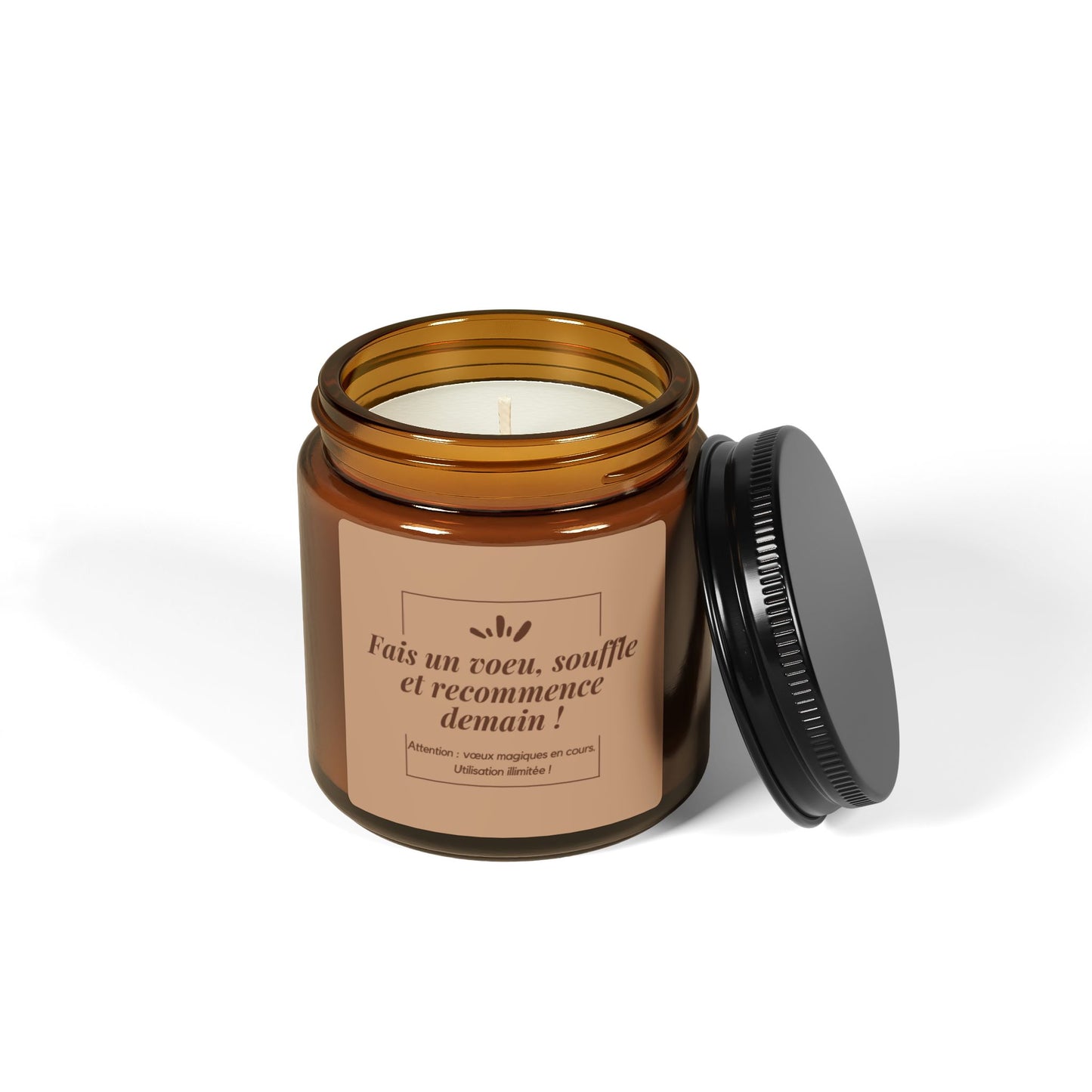 Bougie parfumée au design élégant, parfaite pour un moment de détente.