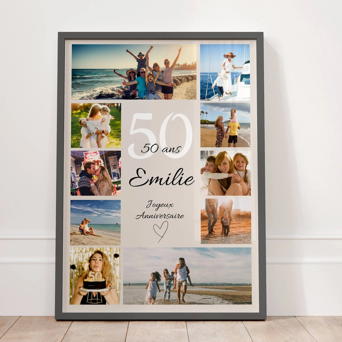 Affiche anniversaire 50 ans personnalisée