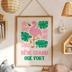Affiche enfant illustrée aux couleurs douces avec message inspirant pour décoration de chambre