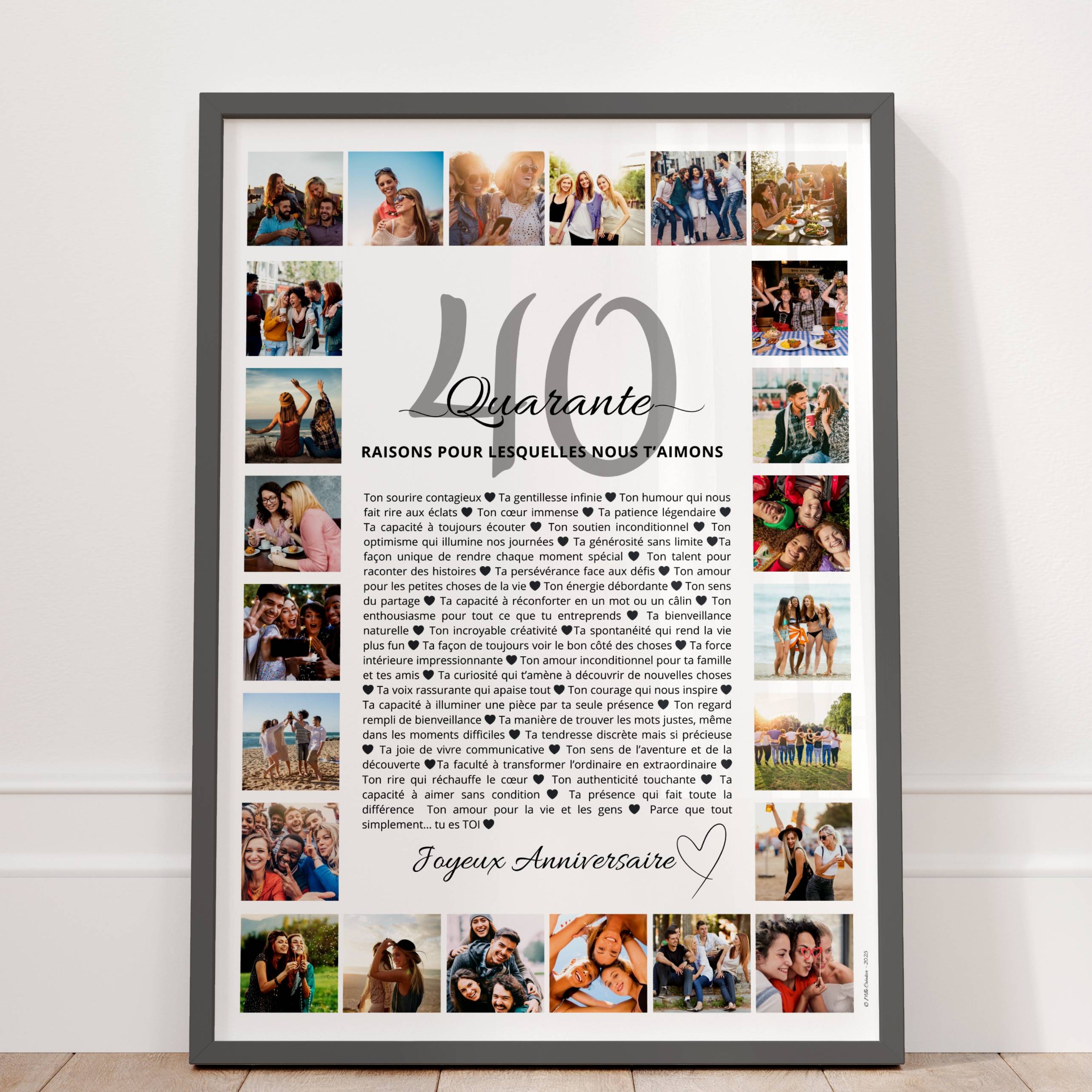Cadxeau anniversaire 40 ans avec photos 