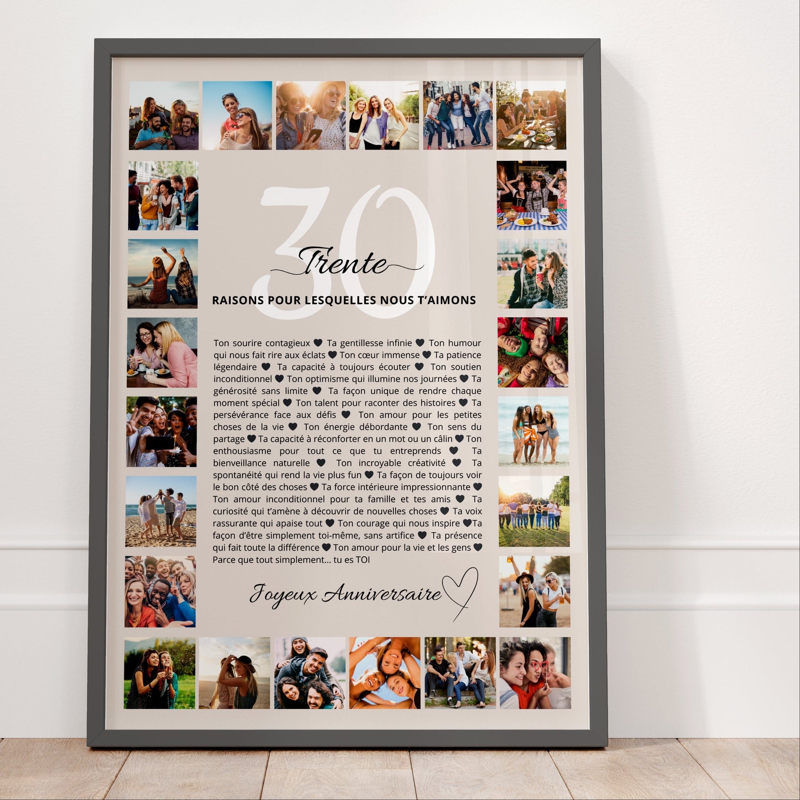 Affiche 30 raisons personnalisée