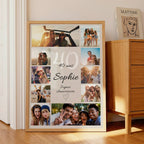 Affiche anniversaire 40 ans personnalisée avec photos et prénom