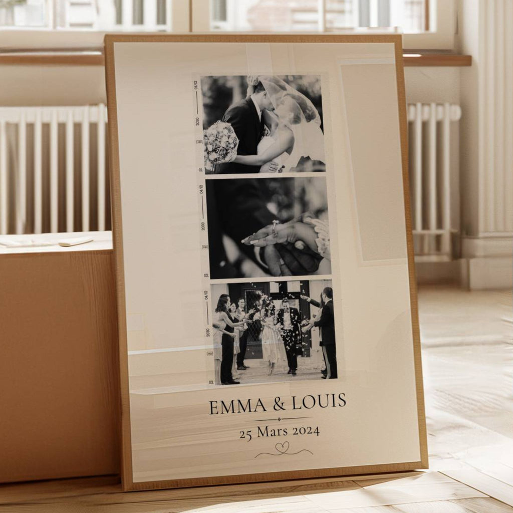 Affiche couple personnalisée - Cadeau Unique & Souvenir Personnalisé, Idéal Anniversaire Couple