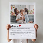 Affiche Mamie personnalisée avec photo , texte affectueux et prénom