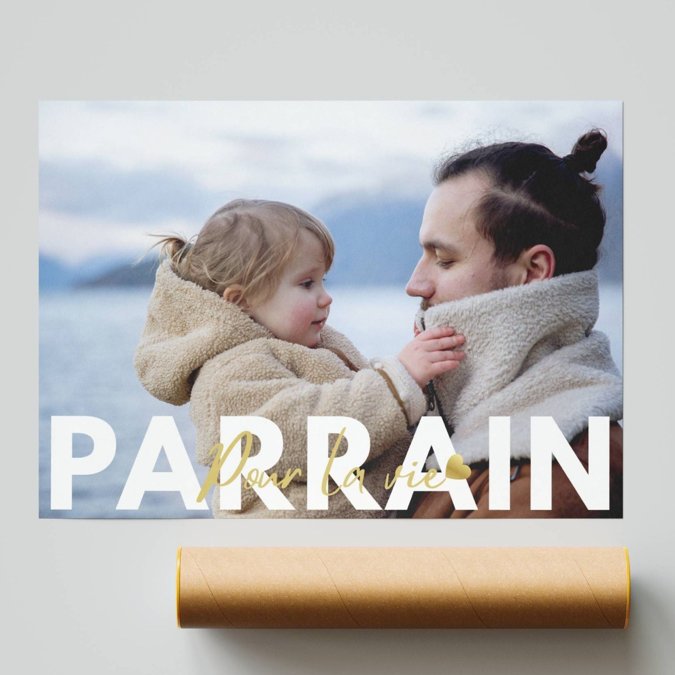 Cadeau Parrain original avec photo pour baptême ou naissance