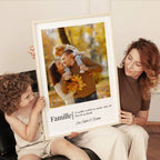 Affiche famille avec citation personnalisée, typographie élégante et message plein de sens