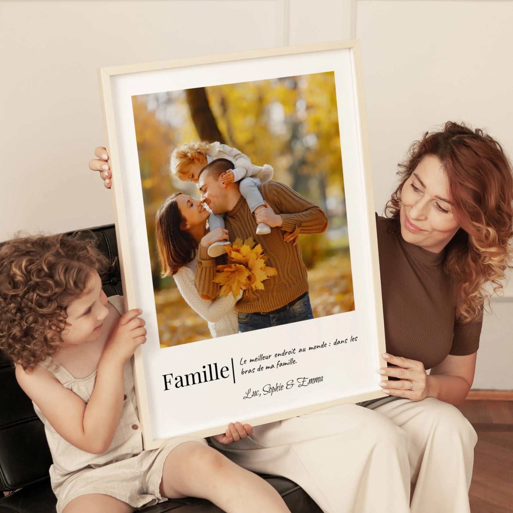 Affiche famille  personnalisée avec photos prête à offrir