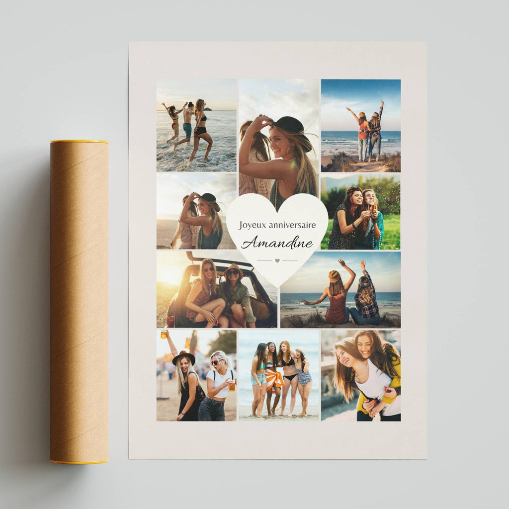 Idée cadeau anniversaire personnalisé avec photos pour femme