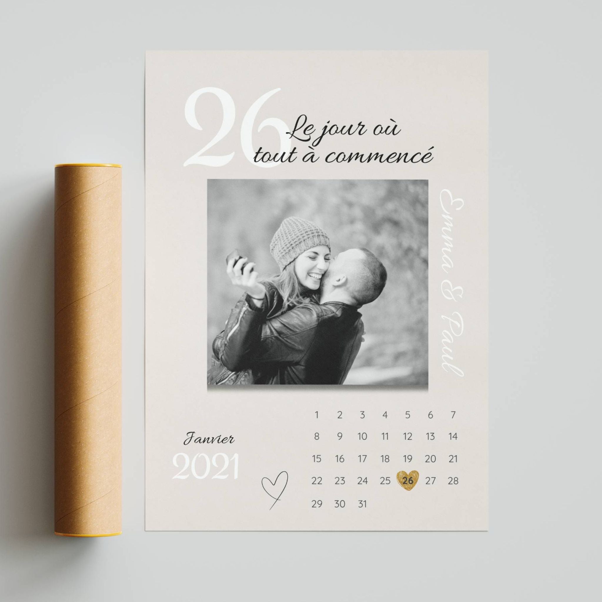 Affiche Personnalisée – Anniversaire de couple, mariage ou date de rencontre