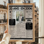 Cadeau 20 ans personnalisé journal de l’année avec photos