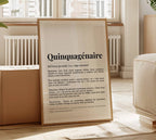 Affiche définition quinquagénaire personnalisée