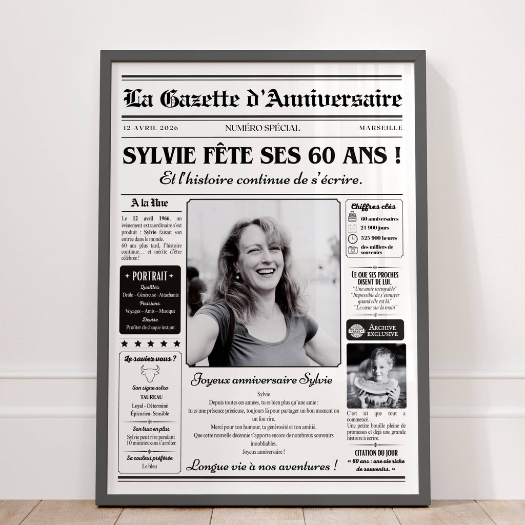 Idee cadeau anniversaire 60ans gazette 