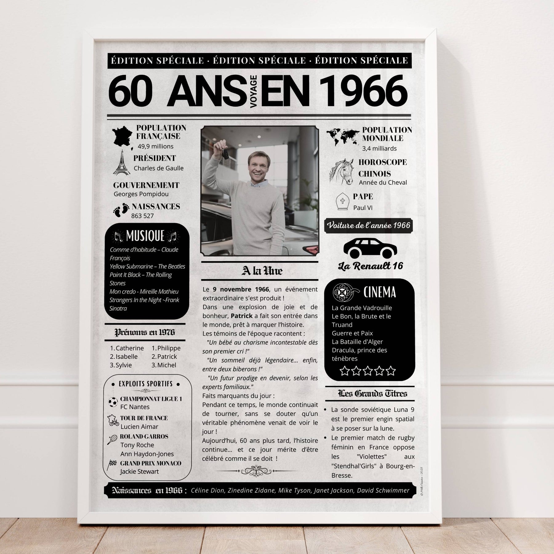 Affiche anniversaire homme 60 ans 