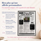 Affiche journal de l’année 1976 avec photo  - Cadeau 50 ans
