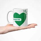 Mug en céramique blanche au design romantique italien, parfait pour la Saint-Valentin.
