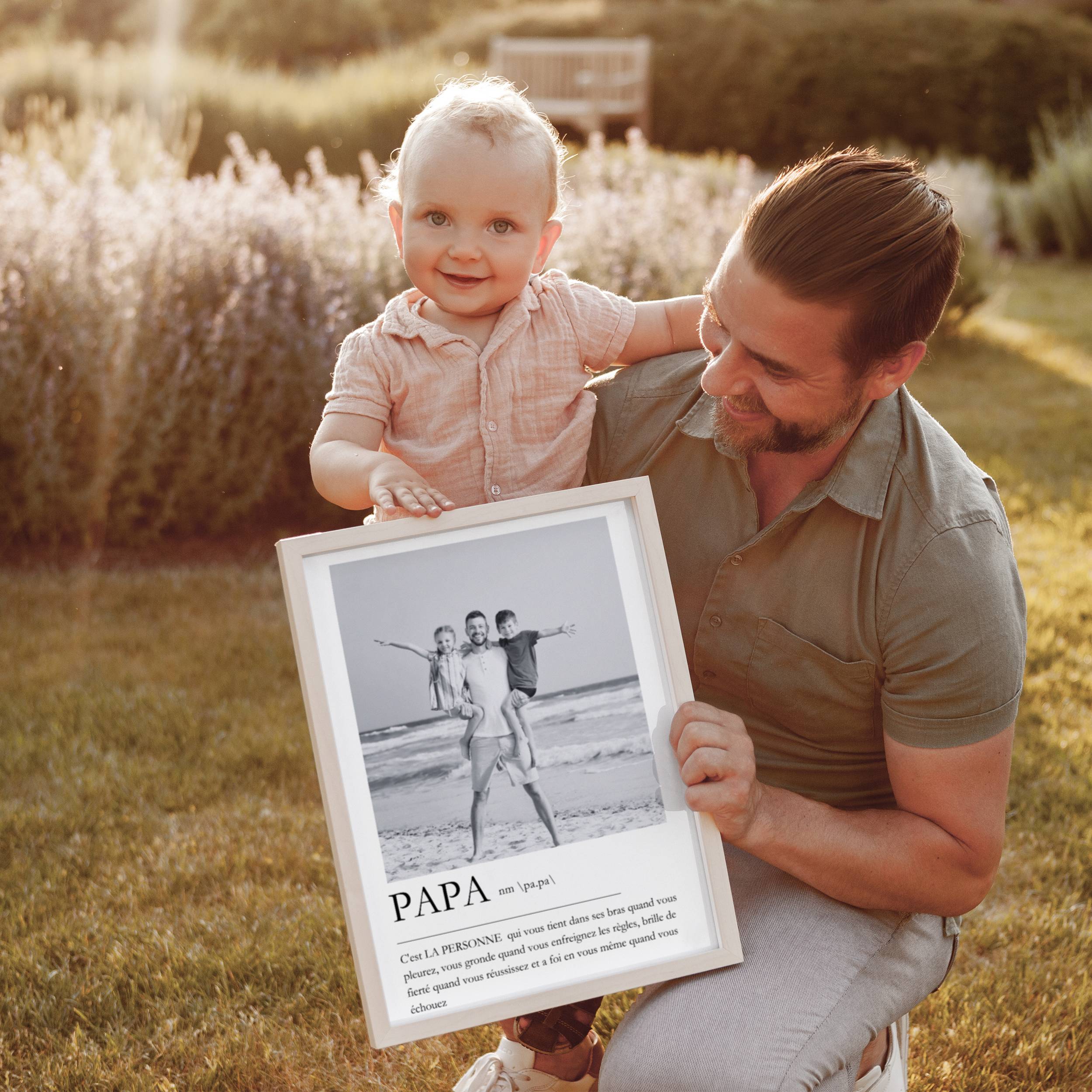 Affiche Papa personnalisée – photo et texte