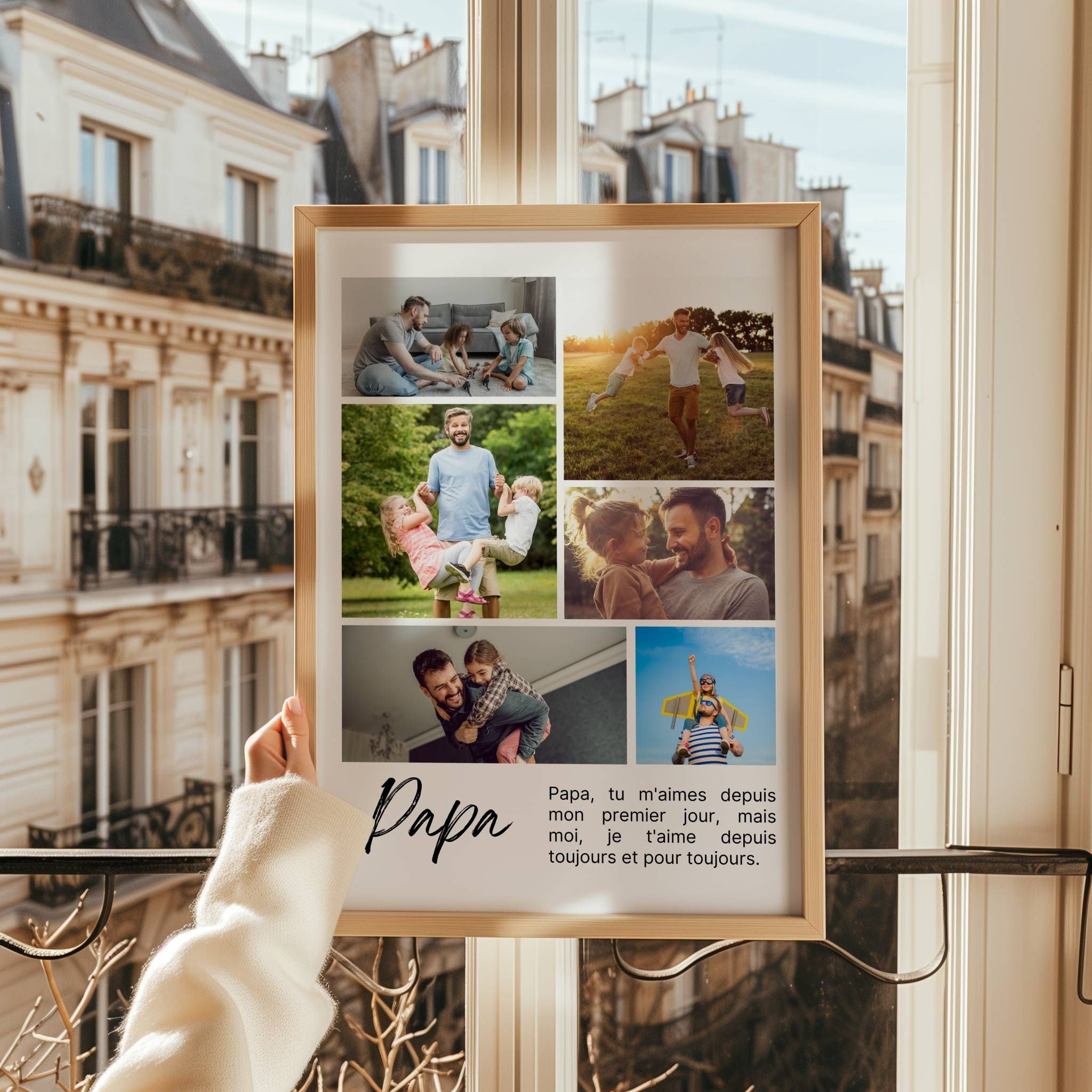 Affiche Personnalisée "Papa" avec Photo - Un Cadeau Unique
