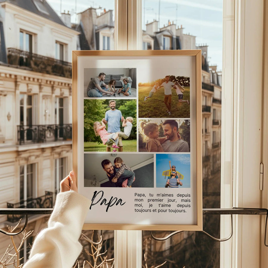 Cadeau papa personnalisé – Affiche photo pleine d’émotion