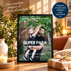 Affiche Super Papa personnalisée style film